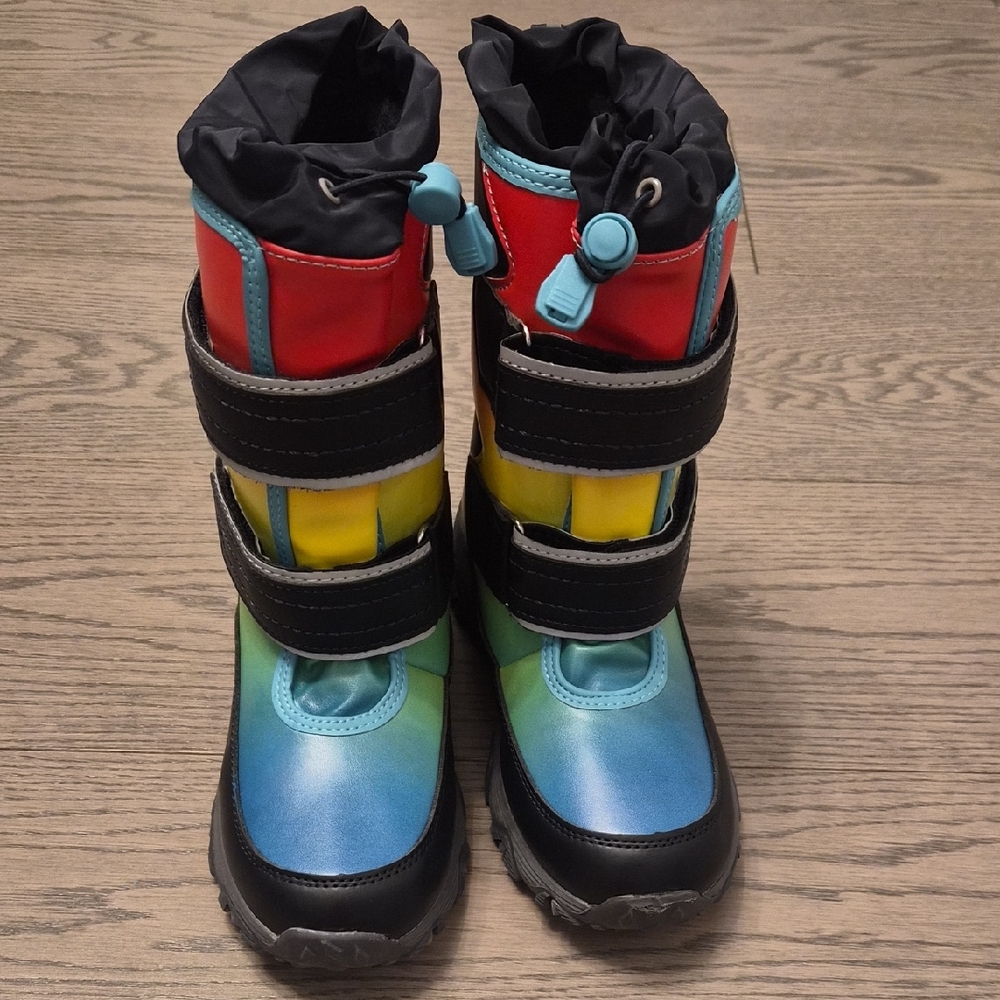 Lands End Kids Colorful Winter Boots, Size 3